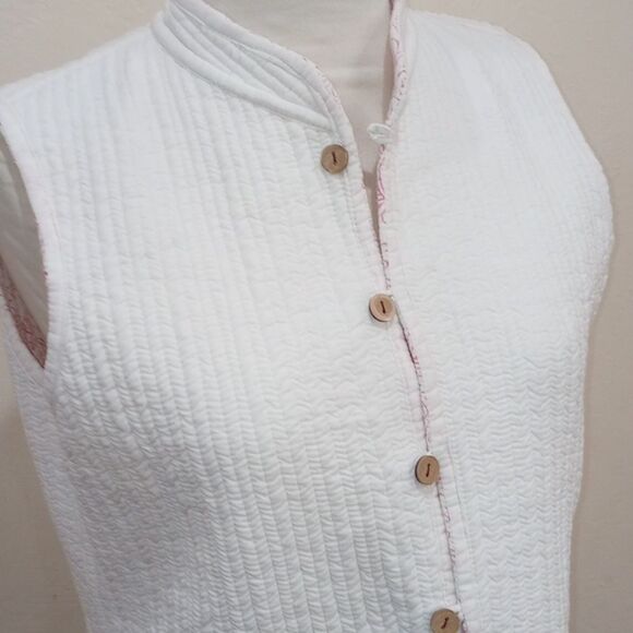 Vintage Handmade Quilted Cotton Reversible Vest - L - Picture 10 of 11
